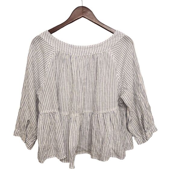 Free People We The Free Sea to Shore Stripe Top Medium Blue - Picture 4 of 9